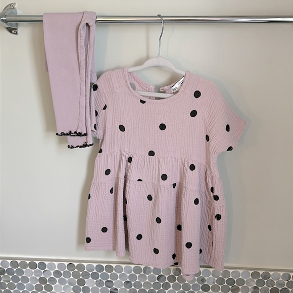 Zara Textured Dress & Leggings Set - Picture 2 of 6